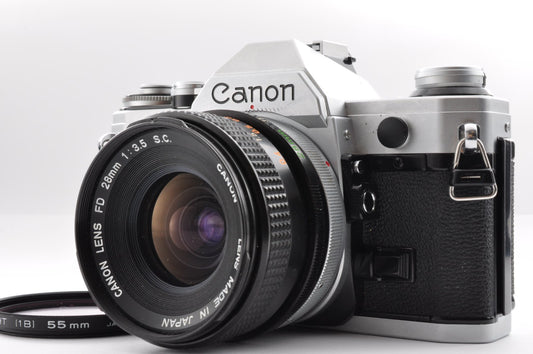 [Near Mint] Canon AE-1 Silver Film Camera FD 28mm F/3.5 S.C from Japan