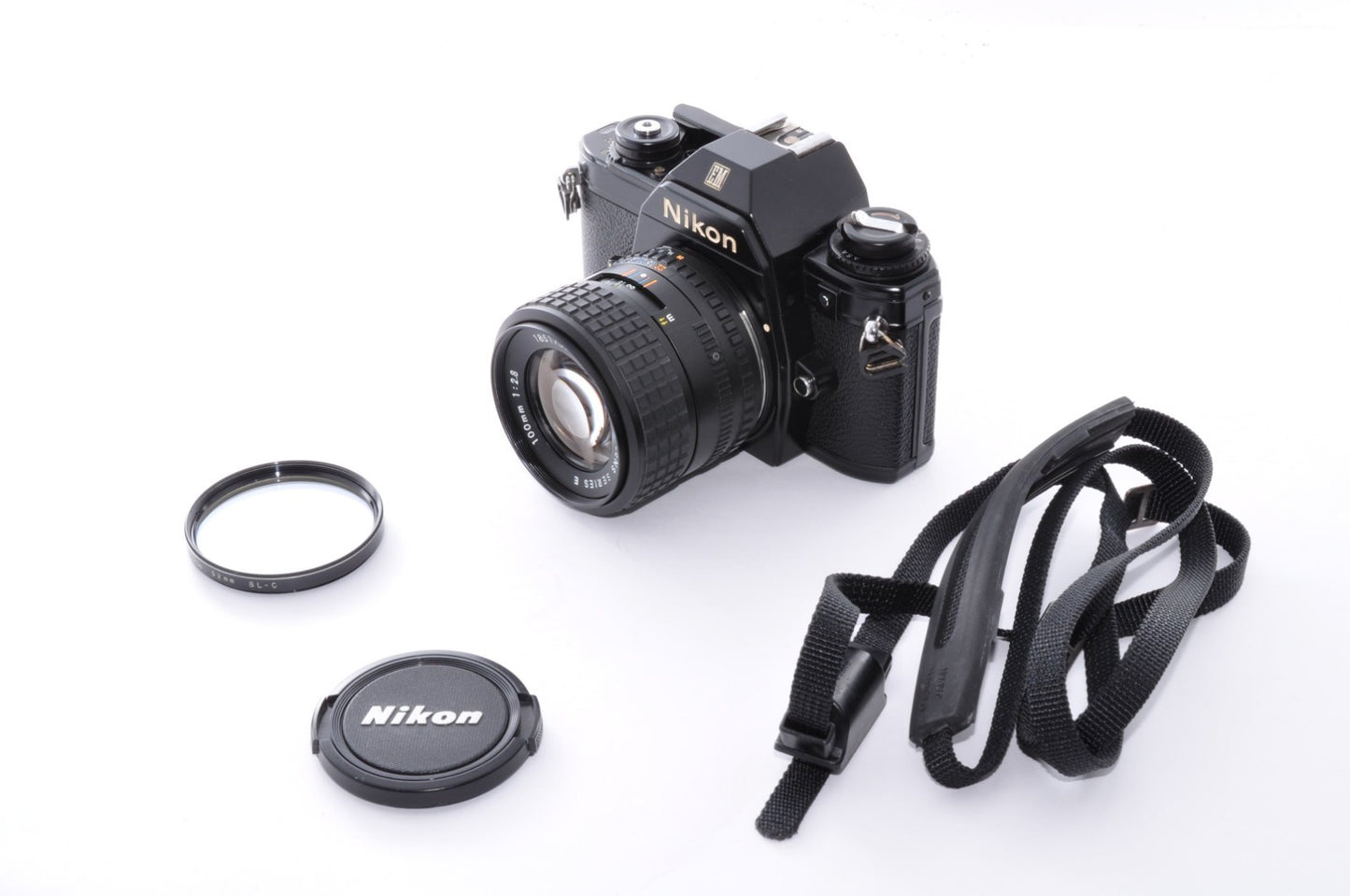 [US Stock] Nikon EM 35mm Film Camera w/ Series E 100mm f2.8 Lens JAPAN _1539