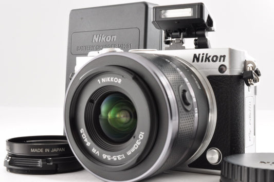 Nikon 1 J5 Silver Mirrorless Digital Camera w/ 10-30mm PD-ZOOM Lens Black